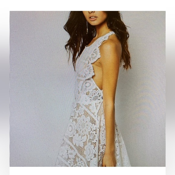 For Love & Lemons Gianna Mini Lace Apron Dress Size M - Picture 4 of 11